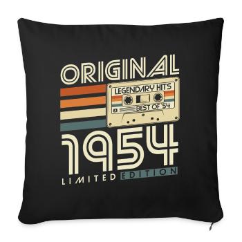 Original 1954 Vintage Vintage Rétro Anniversaire - Housse de coussin décorative 45 x 45 cm - noir - Devant