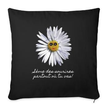 Smiling Daisy - Sofa pillowcase 17,3'' x 17,3'' (45 x 45 cm) - black - Front