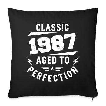 1987 Classic 1987 Vintage 1987 Birthday Gift - Sofa pillowcase 17,3'' x 17,3'' (45 x 45 cm) - black - Front
