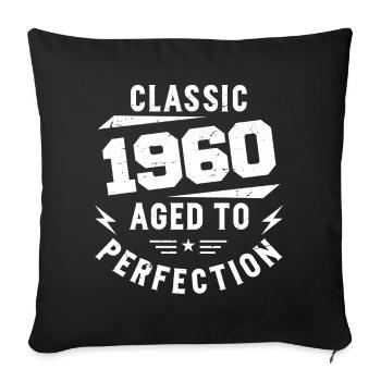 1960 Classic 1960 Vintage 1960's Birthday Gift - Sofa pillowcase 17,3'' x 17,3'' (45 x 45 cm) - black - Front