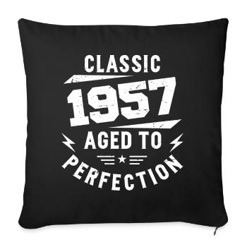 1957 Classic 1957 Vintage 1957 Geburtstagsgeschenk - Sofakissenbezug 45 x 45 cm - Schwarz - Vorne