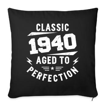 1940 Classic 1940 Vintage 1940's Birthday Gift - Sofa pillowcase 17,3'' x 17,3'' (45 x 45 cm) - black - Front