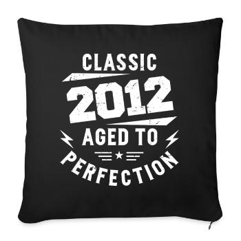 2012 Classic 2012 Jubiläumsgeschenk 2012 Jahrgang - Sofakissenbezug 45 x 45 cm - Schwarz - Vorne