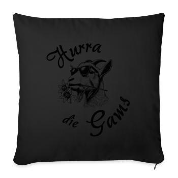 hurra die gams alm berg hüttengaudi party - Sofakissenbezug 45 x 45 cm - Schwarz - Vorne