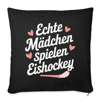 Hockey Hockey Sports Hockey Players - Sofa pillowcase 17,3'' x 17,3'' (45 x 45 cm) - black - Front