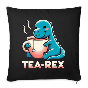 Tea Rex Tea Rex Tea Drinker Gift - Sofa pillowcase 17,3'' x 17,3'' (45 x 45 cm) - black - Front