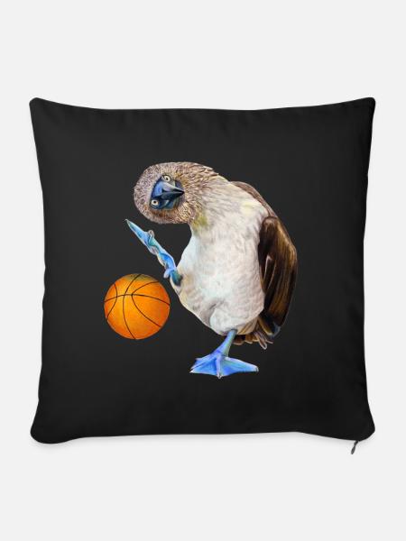 Blaufußtölpel Basketball - Sofakissenbezug 45 x 45 cm - Schwarz