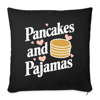 Pancakes Frühstück Essen Pancake - Sofakissenbezug 45 x 45 cm - Schwarz - Vorne
