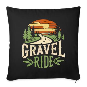 Aventure sur gravier - Housse de coussin décorative 45 x 45 cm - noir - Devant