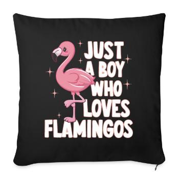 Flamingo Animal Pink - Sofa pillowcase 17,3'' x 17,3'' (45 x 45 cm) - black - Front