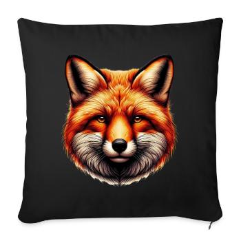 Fuchs - Sofakissenbezug 45 x 45 cm - Schwarz - Vorne