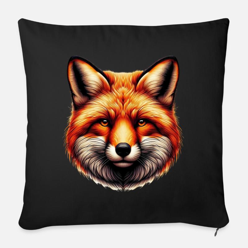 Fuchs - Sofakissenbezug 45 x 45 cm - Schwarz