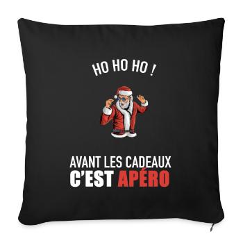 pull moche noël humour idée cadeau vêtement - Housse de coussin décorative 45 x 45 cm - noir - Devant