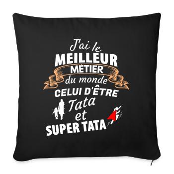Family Origin Quotes in Playful Style - Sofa pillowcase 17,3'' x 17,3'' (45 x 45 cm) - black - Front