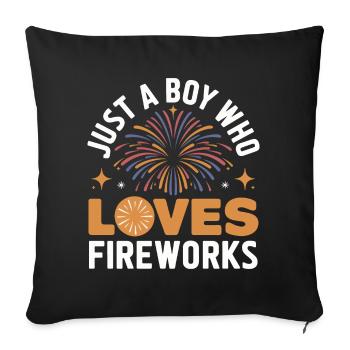 Pyrotechnie Feux d’artifice Pyrotechnie - Housse de coussin décorative 45 x 45 cm - noir - Devant