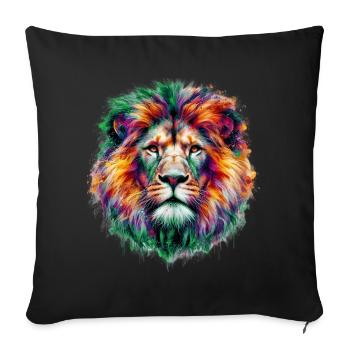 Lion - Sofa pillowcase 17,3'' x 17,3'' (45 x 45 cm) - black - Front
