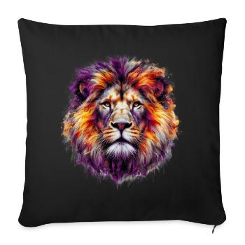 Löwe - Sofakissenbezug 45 x 45 cm - Schwarz - Vorne