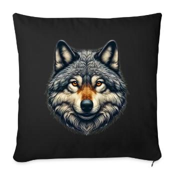 Wolf - Sofa pillowcase 17,3'' x 17,3'' (45 x 45 cm) - black - Front