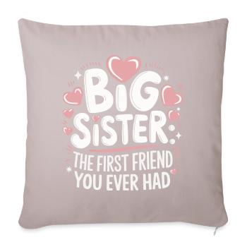 Sister Sibling Family - Sofa pillowcase 17,3'' x 17,3'' (45 x 45 cm) - light taupe - Front