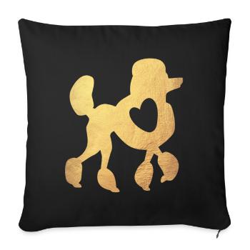 Heart Poodle Gold Dog Love Love Dog Breed - Sofa pillowcase 17,3'' x 17,3'' (45 x 45 cm) - black - Front