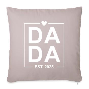 Dada Est 2025 weiß - Sofakissenbezug 45 x 45 cm - helles Taupe - Vorne