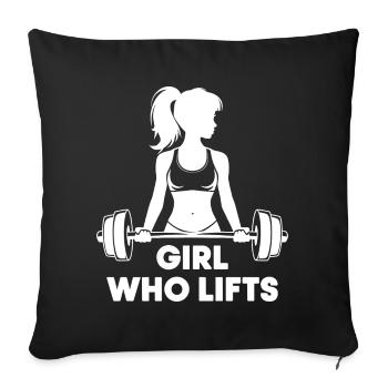 Bodybuilder Gym Girl Langhantel Power Beauty - Sofakissenbezug 45 x 45 cm - Schwarz - Vorne