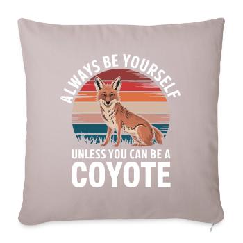 Coyote Animal Funny - Sofa pillowcase 17,3'' x 17,3'' (45 x 45 cm) - light taupe - Front