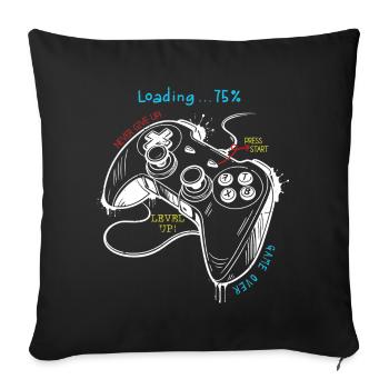 Art de la manette de style de jeu rétro - Housse de coussin décorative 45 x 45 cm - noir - Devant