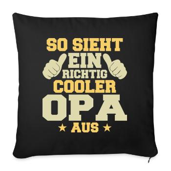 Voici à quoi ressemble un grand-père vraiment cool - Housse de coussin décorative 45 x 45 cm - noir - Devant