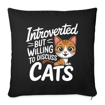 Introverti, antisocial, introverti - Housse de coussin décorative 45 x 45 cm - noir - Devant