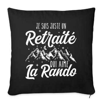 Just a retiree who loves hiking, retirement - Sofa pillowcase 17,3'' x 17,3'' (45 x 45 cm) - black - Front