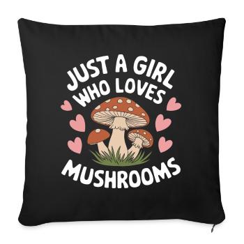 Mushroom Mushrooms Funghi Mushroom - Sofa pillowcase 17,3'' x 17,3'' (45 x 45 cm) - black - Front