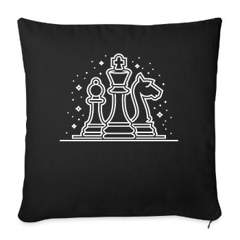 Chess Pieces Trait Sketch - Sofa pillowcase 17,3'' x 17,3'' (45 x 45 cm) - black - Front