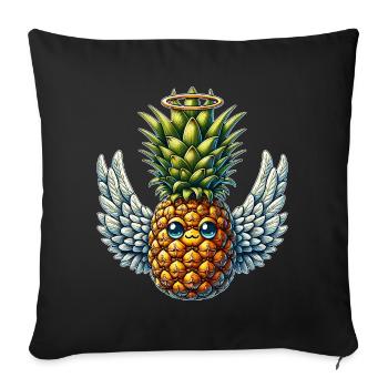 Pineapple Angel Wings Fruit Cute Funny - Sofa pillowcase 17,3'' x 17,3'' (45 x 45 cm) - black - Front