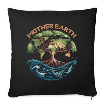 Mutter Erde – Schutz des Planeten - Sofakissenbezug 45 x 45 cm - Schwarz - Vorne
