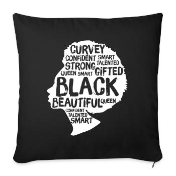 Black Woman - Sofa pillowcase 17,3'' x 17,3'' (45 x 45 cm) - black - Front