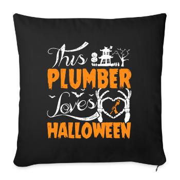 This Plumber Loves Halloween - Sofa pillowcase 17,3'' x 17,3'' (45 x 45 cm) - black - Front
