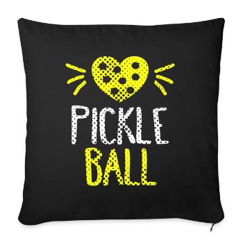 I Love Pickleball - Sofa pillowcase 17,3'' x 17,3'' (45 x 45 cm) - black - Front