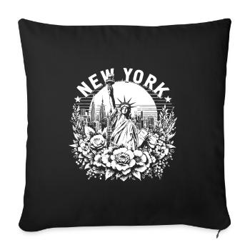 NEW YORK Design avec la Statue de la Liberté - Housse de coussin décorative 45 x 45 cm - noir - Devant