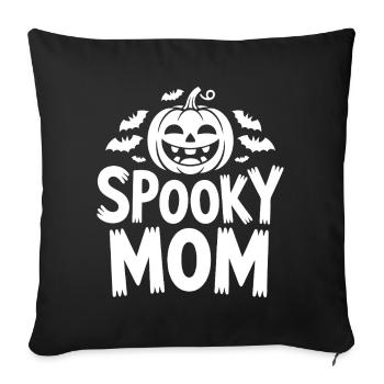 Spooky Mom - Mom's Halloween Shirt - Sofa pillowcase 17,3'' x 17,3'' (45 x 45 cm) - black - Front