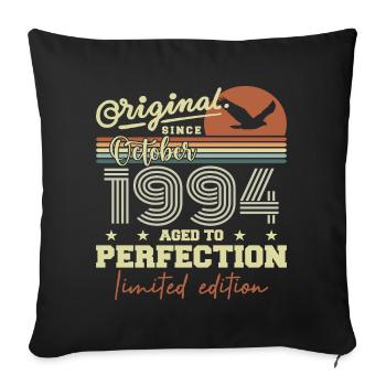 1994 Octobre 1994 anniversaire octobre 1994 - Housse de coussin décorative 45 x 45 cm - noir - Devant
