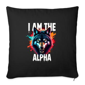 I am the Alpha Wolf - Sofa pillowcase 17,3'' x 17,3'' (45 x 45 cm) - black - Front