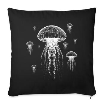 Méduse nuage - Housse de coussin décorative 45 x 45 cm - noir - Devant