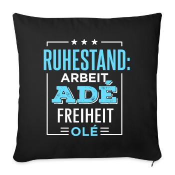 Retirement Goodbye Work Freedom Olé Pension Pension - Sofa pillowcase 17,3'' x 17,3'' (45 x 45 cm) - black - Front