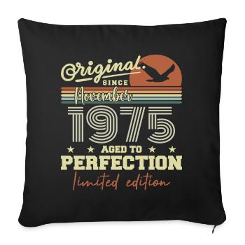 Novembre 1975 Anniversaire 1975 november 1975  - Housse de coussin décorative 45 x 45 cm - noir - Devant