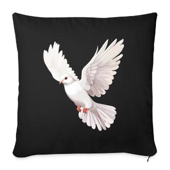 White Dove in Flight Illustration - Sofa pillowcase 17,3'' x 17,3'' (45 x 45 cm) - black - Front