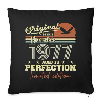 Novembre 1977 Anniversaire 1977 november 1977  - Housse de coussin décorative 45 x 45 cm - noir - Devant