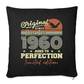 Novembre 1960 Anniversaire 1960 november 1960  - Housse de coussin décorative 45 x 45 cm - noir - Devant