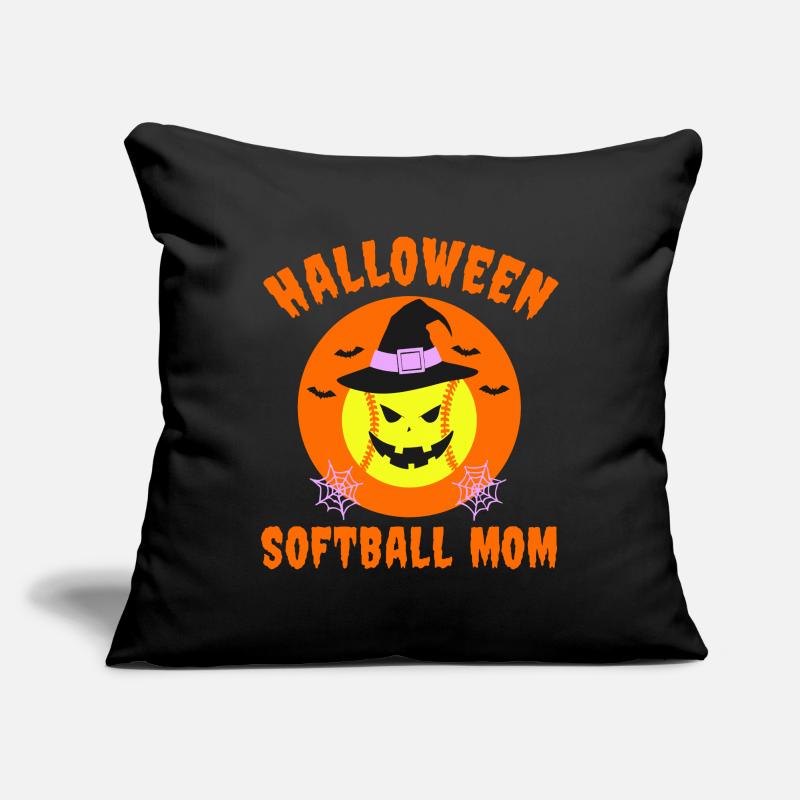 Conception de maman de softball d’Halloween Housse de coussin décorative 45 x 45 cm