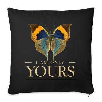 Motif papillon LOVE – Je suis juste à toi - Housse de coussin décorative 45 x 45 cm - noir - Devant